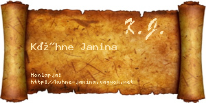 Kühne Janina névjegykártya